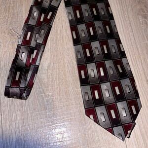 Croft & Barrow Satin Silk Rectangle Print Office Formal Tie